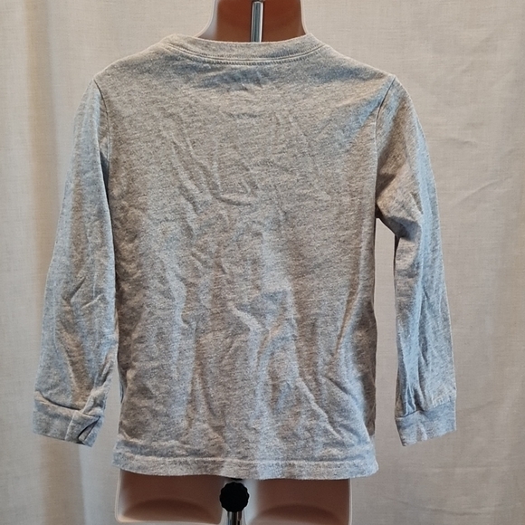 Unisex Carter's Children's Gray Dinosaur Christmas T-Shirt, good used condition - Picture 3 of 4